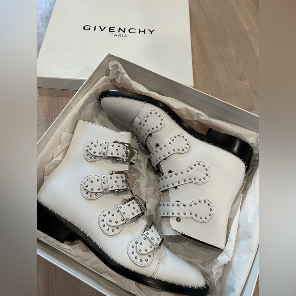*NEW* Givenchy Bottine Elegant Blanc Cuir Veau
